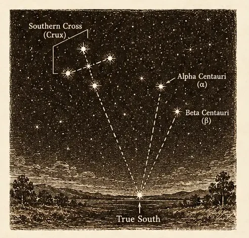 Field Manual diagram: Southern Cross Navigation
