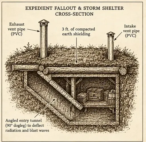 Field Manual diagram: Expedient Fallout Shelter